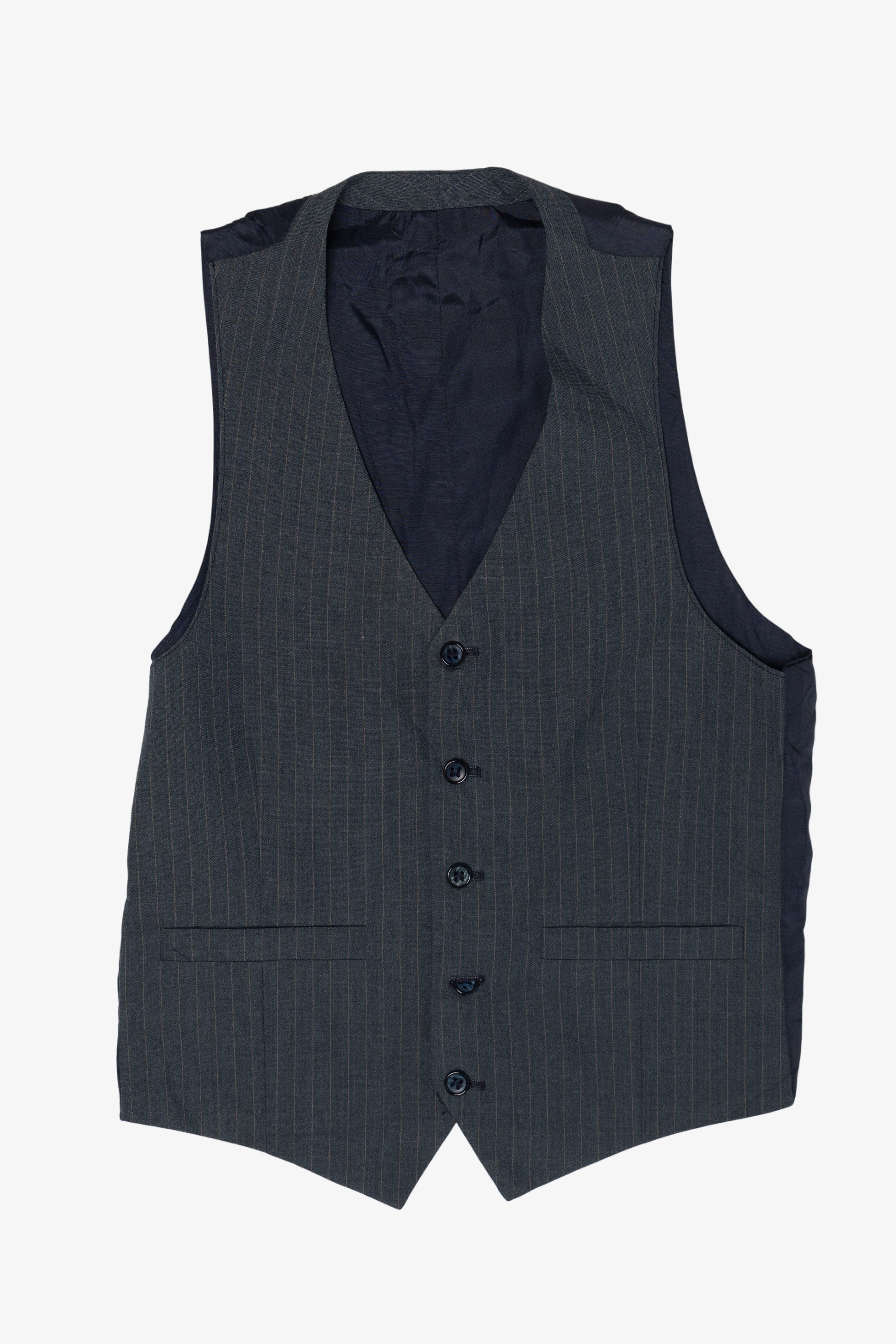 Vintage Dark Gray Striped Vest (2000s)