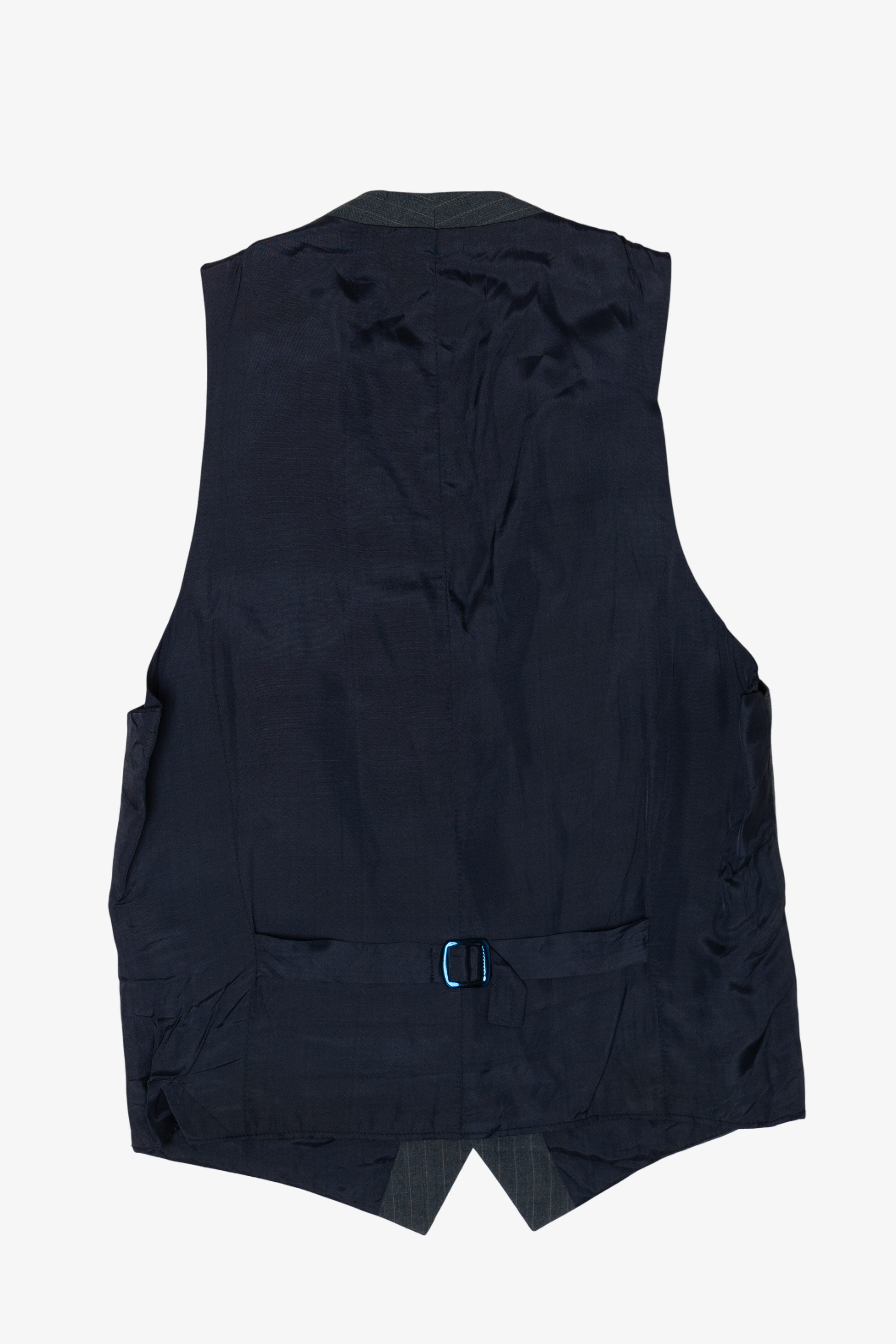 Vintage Dark Gray Striped Vest (2000s)