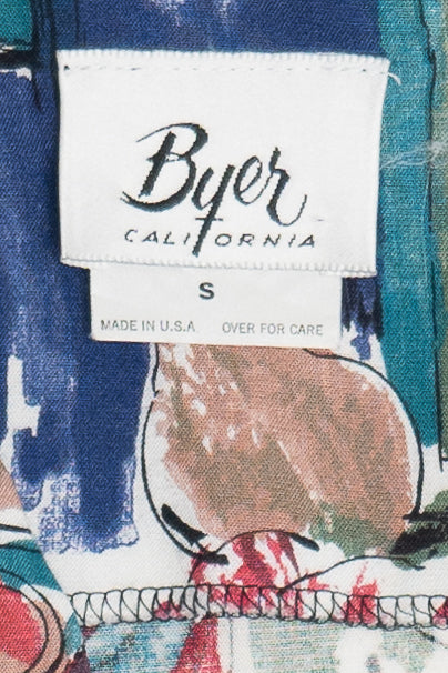 Vintage Byer California Floral Spiral Collage Lightweight Button Up Vest (1990s)