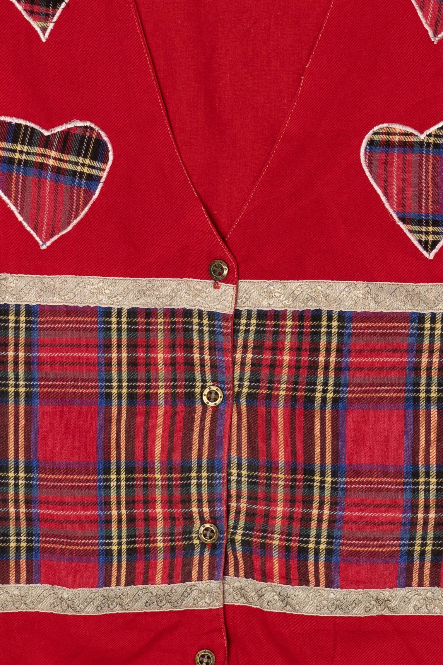 Vintage Plaid Hearts Carolina Colours Vest (1990s)
