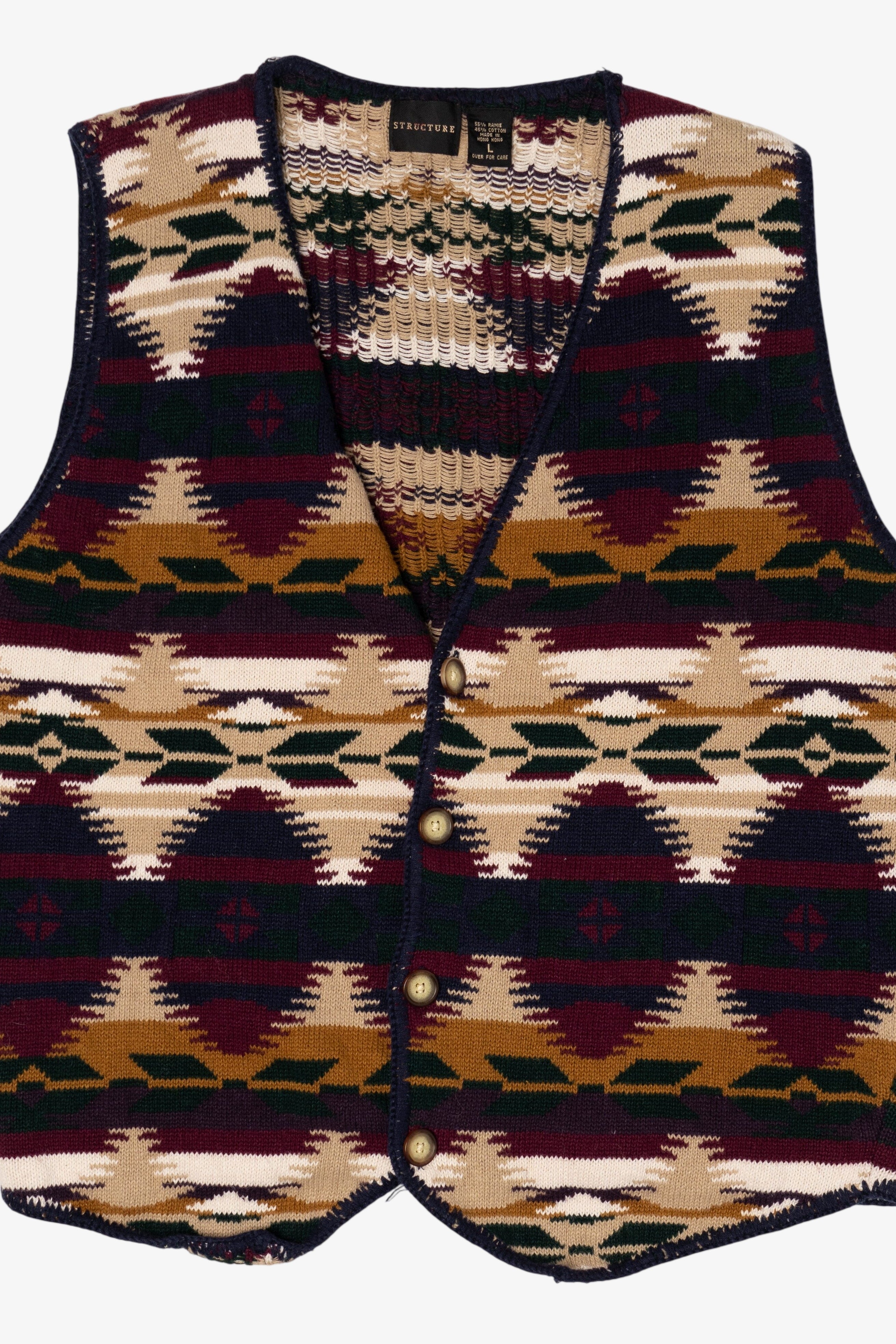 Vintage Structure Southwestern Pattern Vest (1990s)