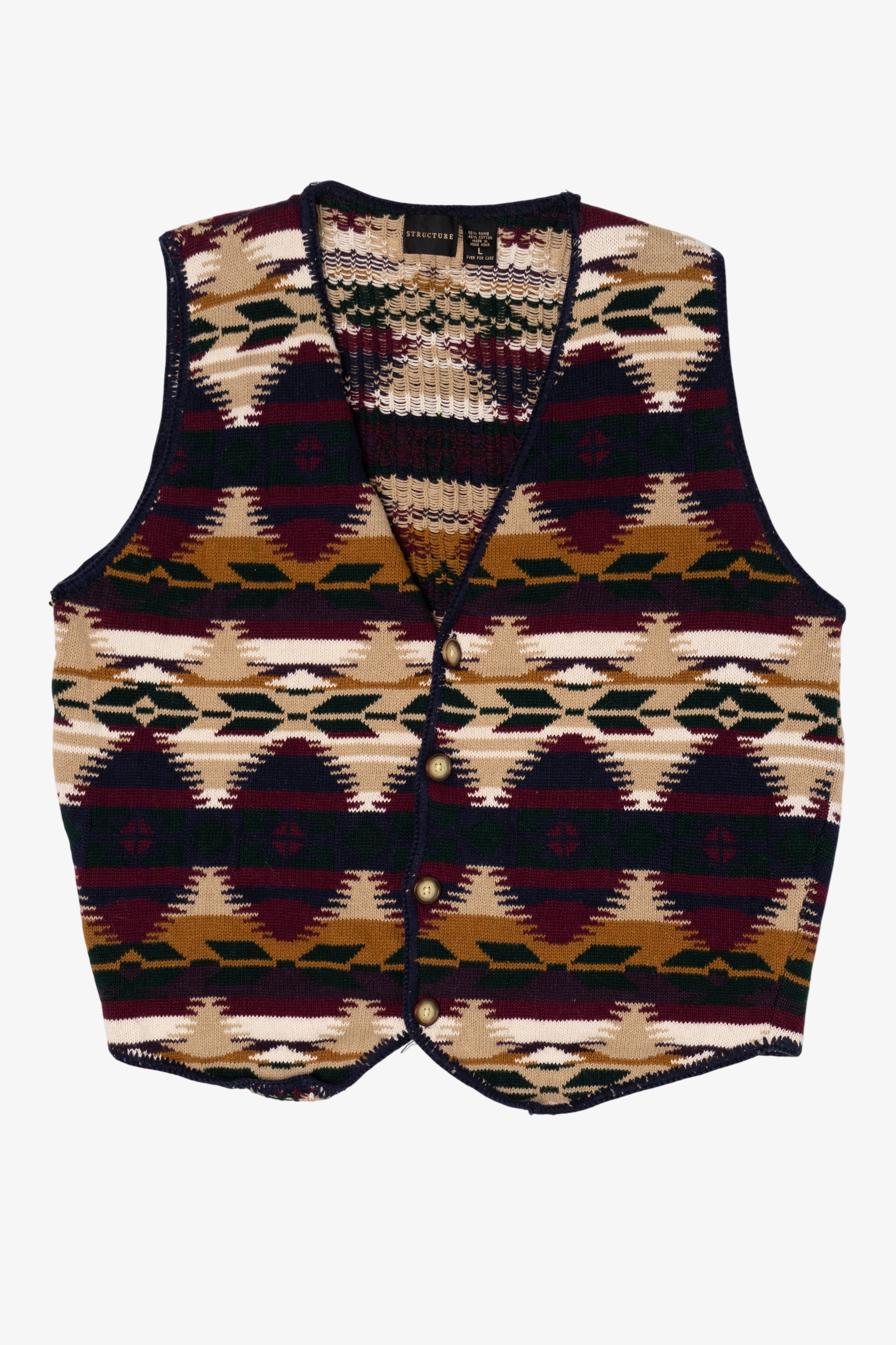 Vintage Structure Southwestern Pattern Vest (1990s)