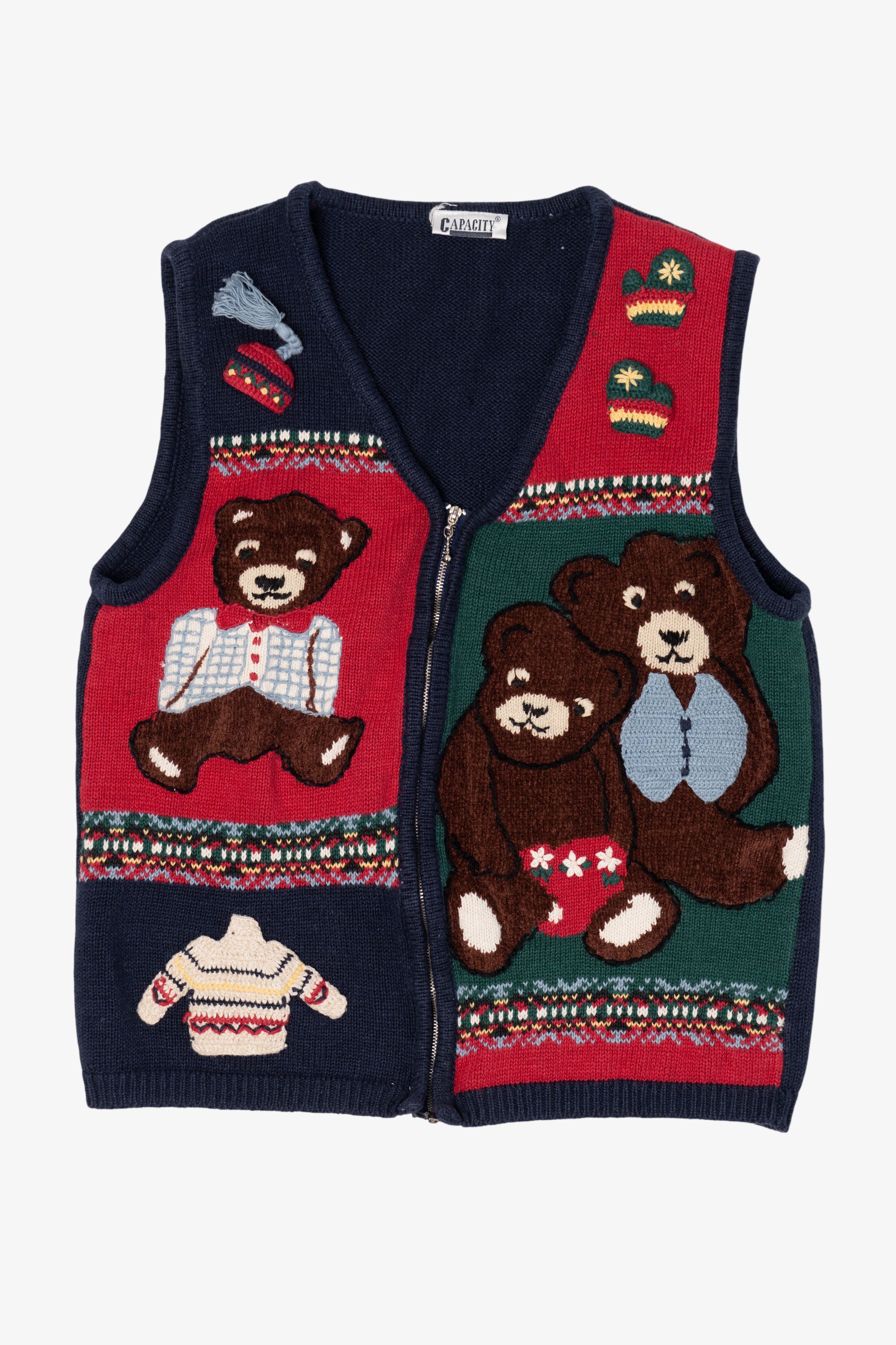 Vintage Teddy Bears And Winter Wear Capacity Vest (1990s)