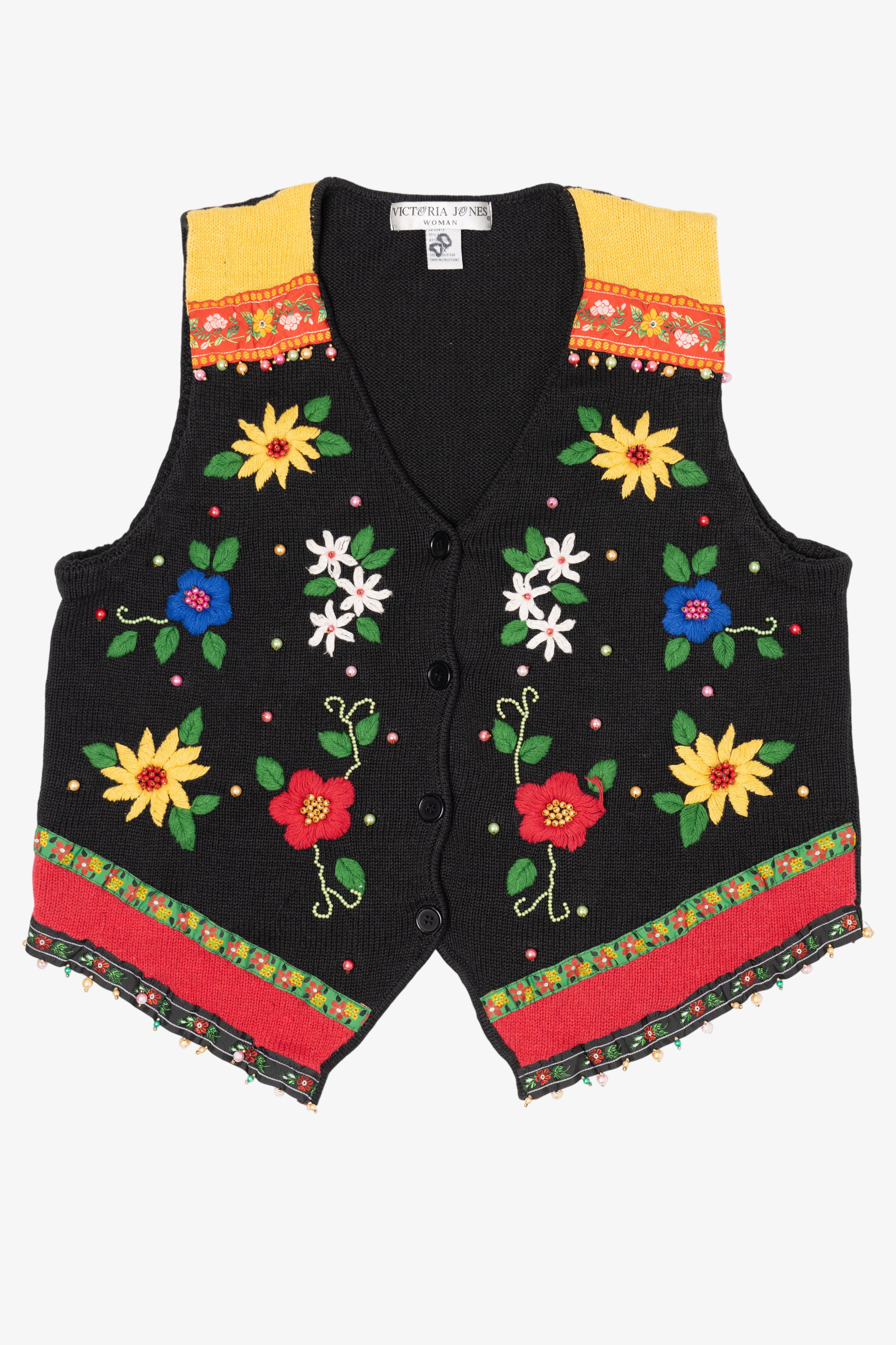 Vintage Victoria Jones Floral Vest (1990s)