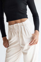 Cream High Waisted Corduroy Pants (sz. Petite 10)