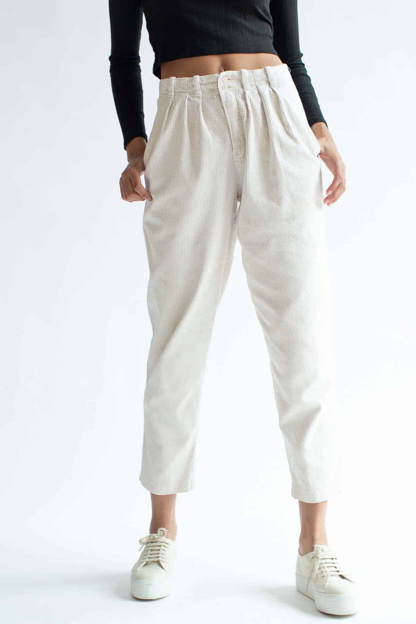 Cream High Waisted Corduroy Pants (sz. Petite 10)