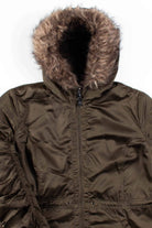 Green Glossy Puff Sleeve Parka