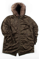 Green Glossy Puff Sleeve Parka