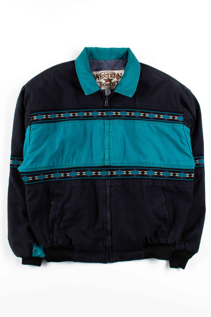 Black & Teal Western Jacket