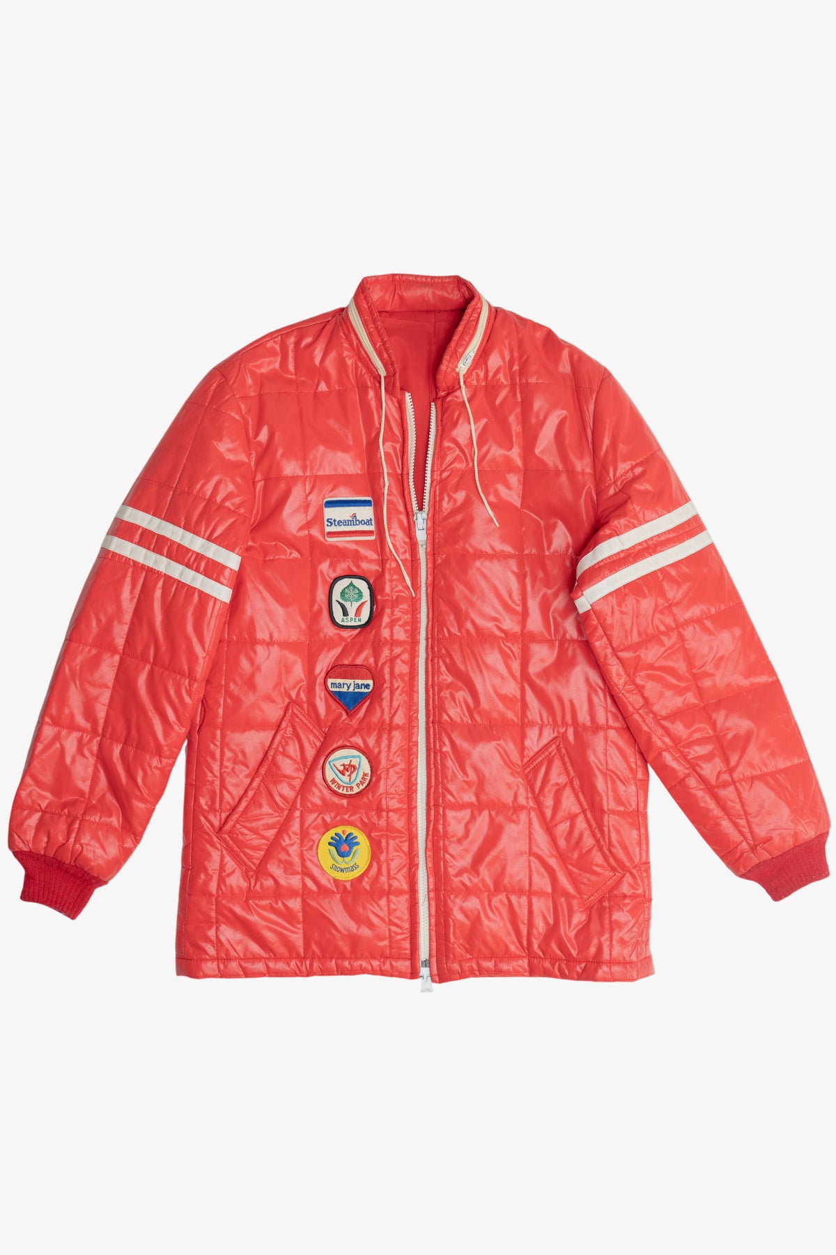 Vintage Long Puffer Ski Coat With 