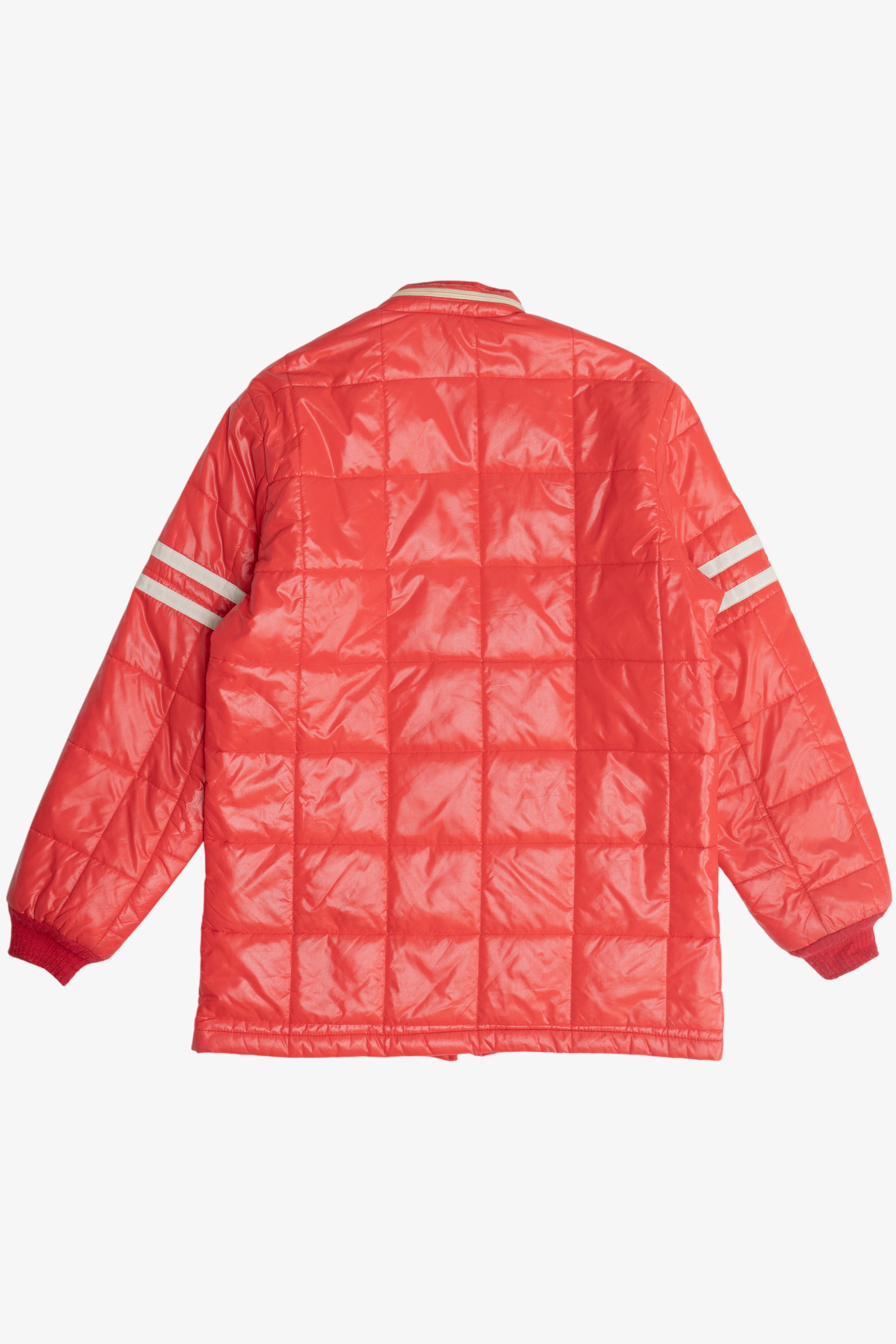 Vintage Long Puffer Ski Coat With "Mary Jane" & Ski Resort Destination Patches (1970s)