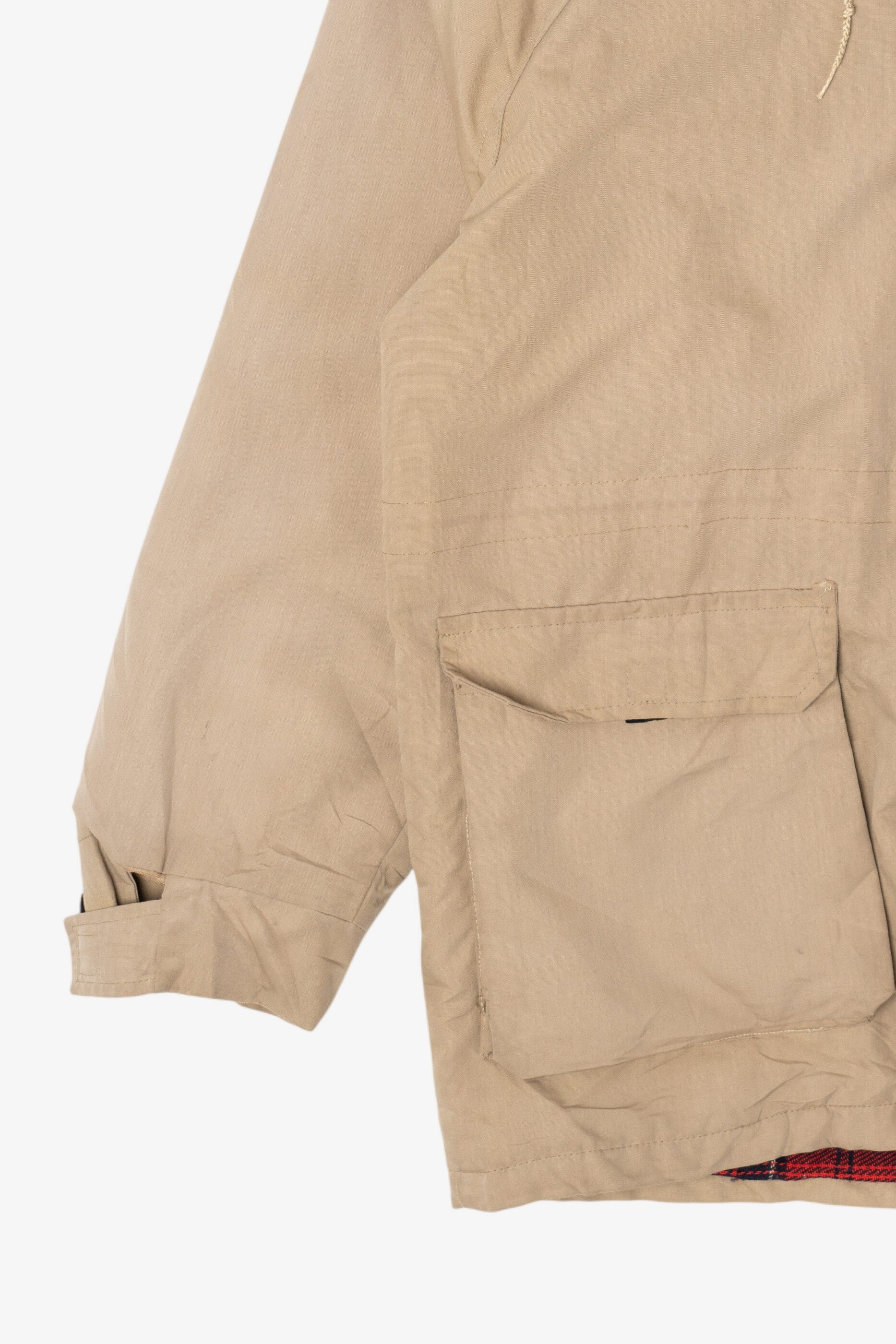 Vintage Khaki American Jac Plaid Lined Hooded Jacket (1980s)