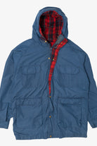 Vintage Blue Woolrich Plaid Lined Winter Coat (1990s)