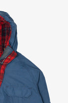 Vintage Blue Woolrich Plaid Lined Winter Coat (1990s)