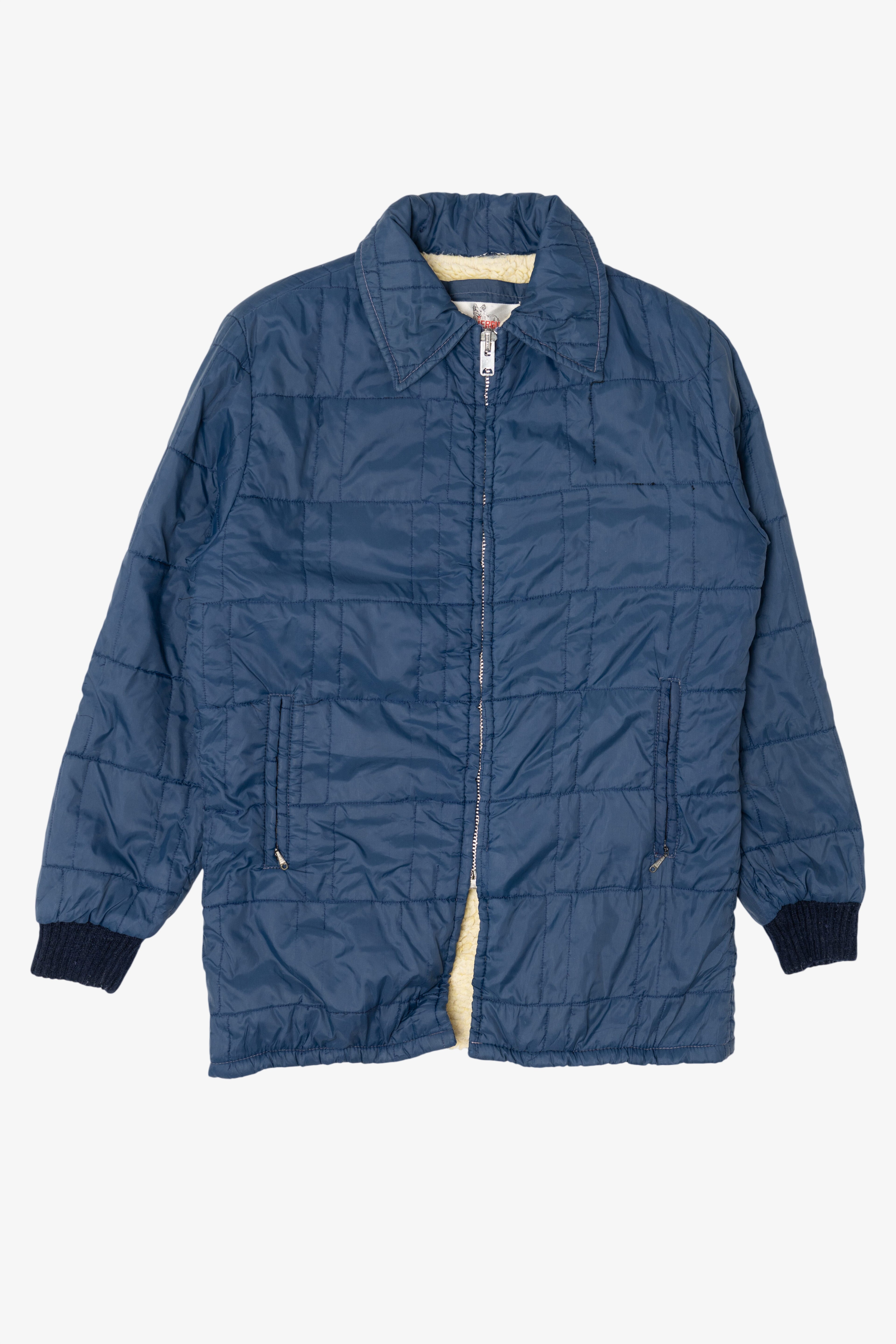 Vintage Blue Weatherguard Quilted Sherpa Lined Jacket (1970s)
