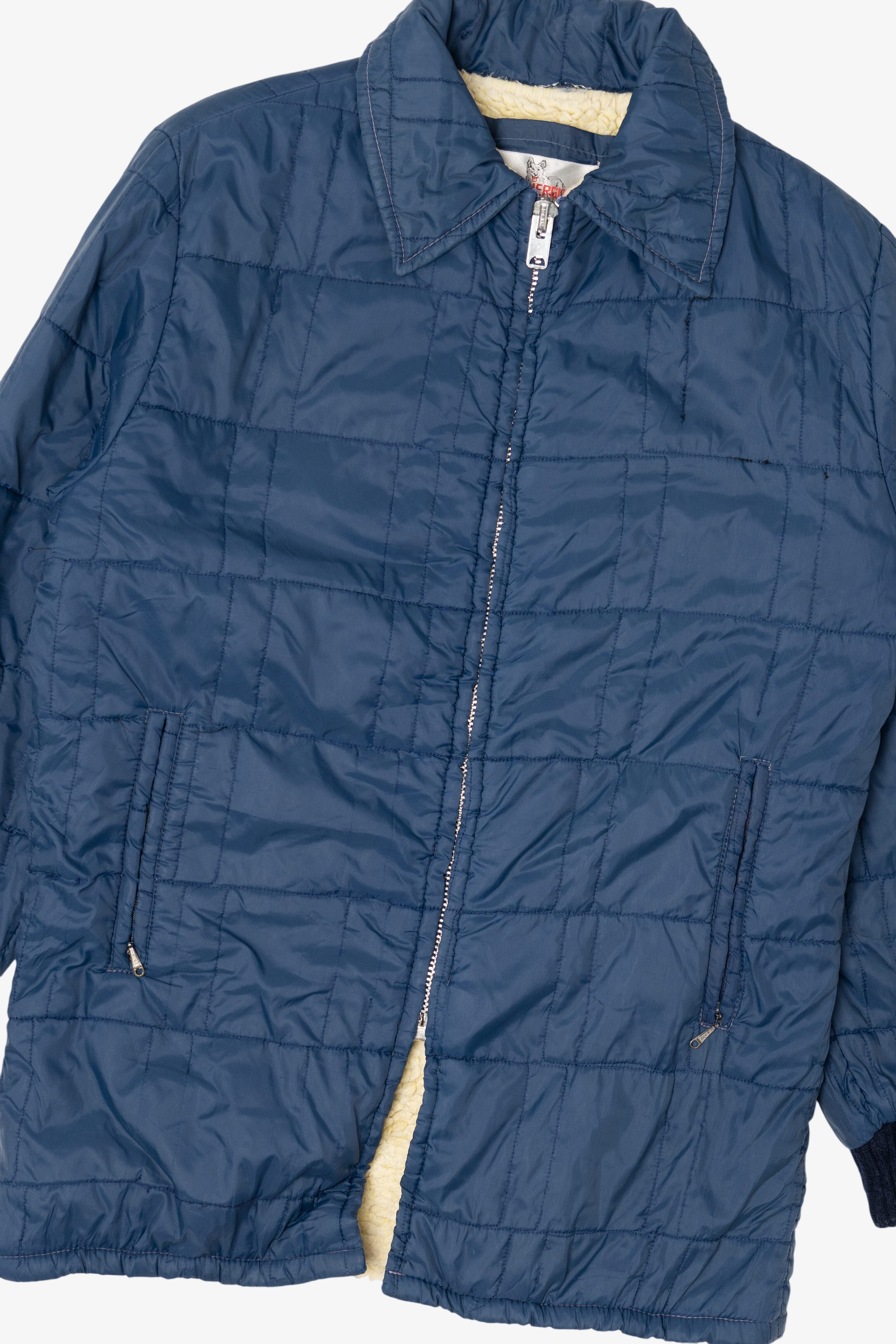 Vintage Blue Weatherguard Quilted Sherpa Lined Jacket (1970s)