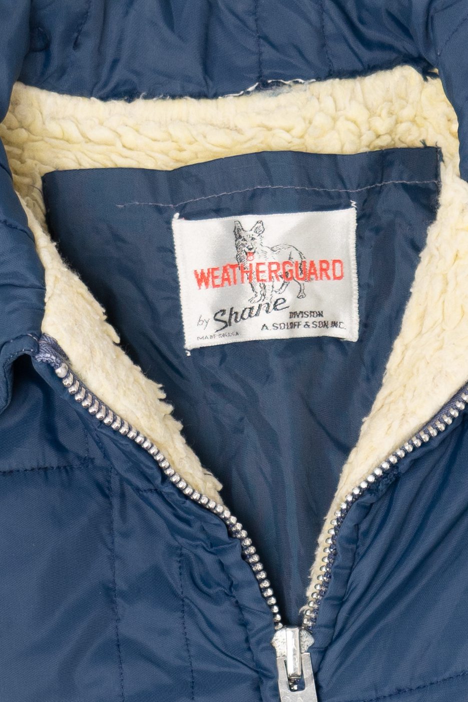 Vintage Blue Weatherguard Quilted Sherpa Lined Jacket (1970s)