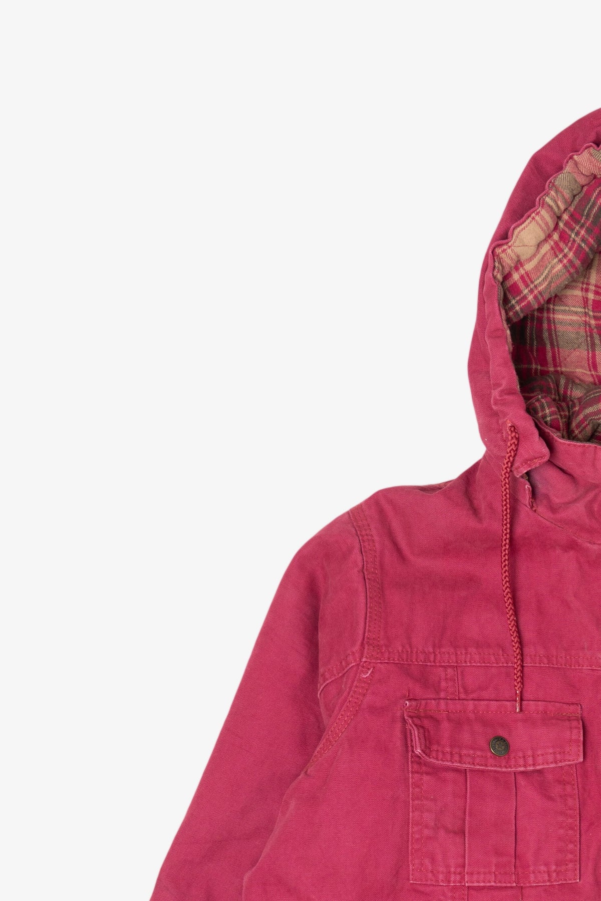 Vintage Raspberry Schmidt Plaid Lined Utility Jacket (2000s)