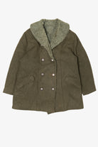 Vintage Olive Faux Fur Trimmed Winter Peacoat (1980s)