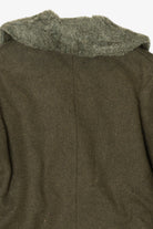 Vintage Olive Faux Fur Trimmed Winter Peacoat (1980s)