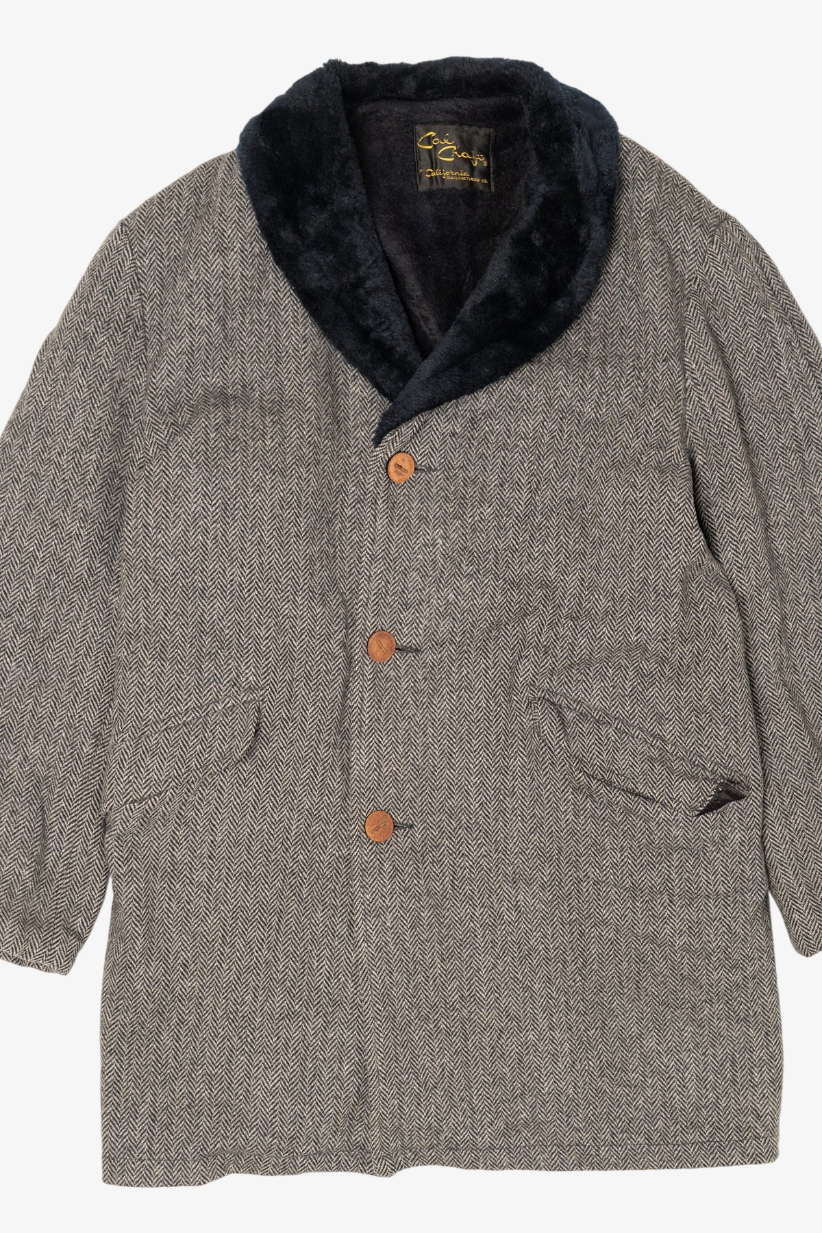 Vintage Gray Cal Craft Faux Fur Trimmed Winter Coat (1980s)