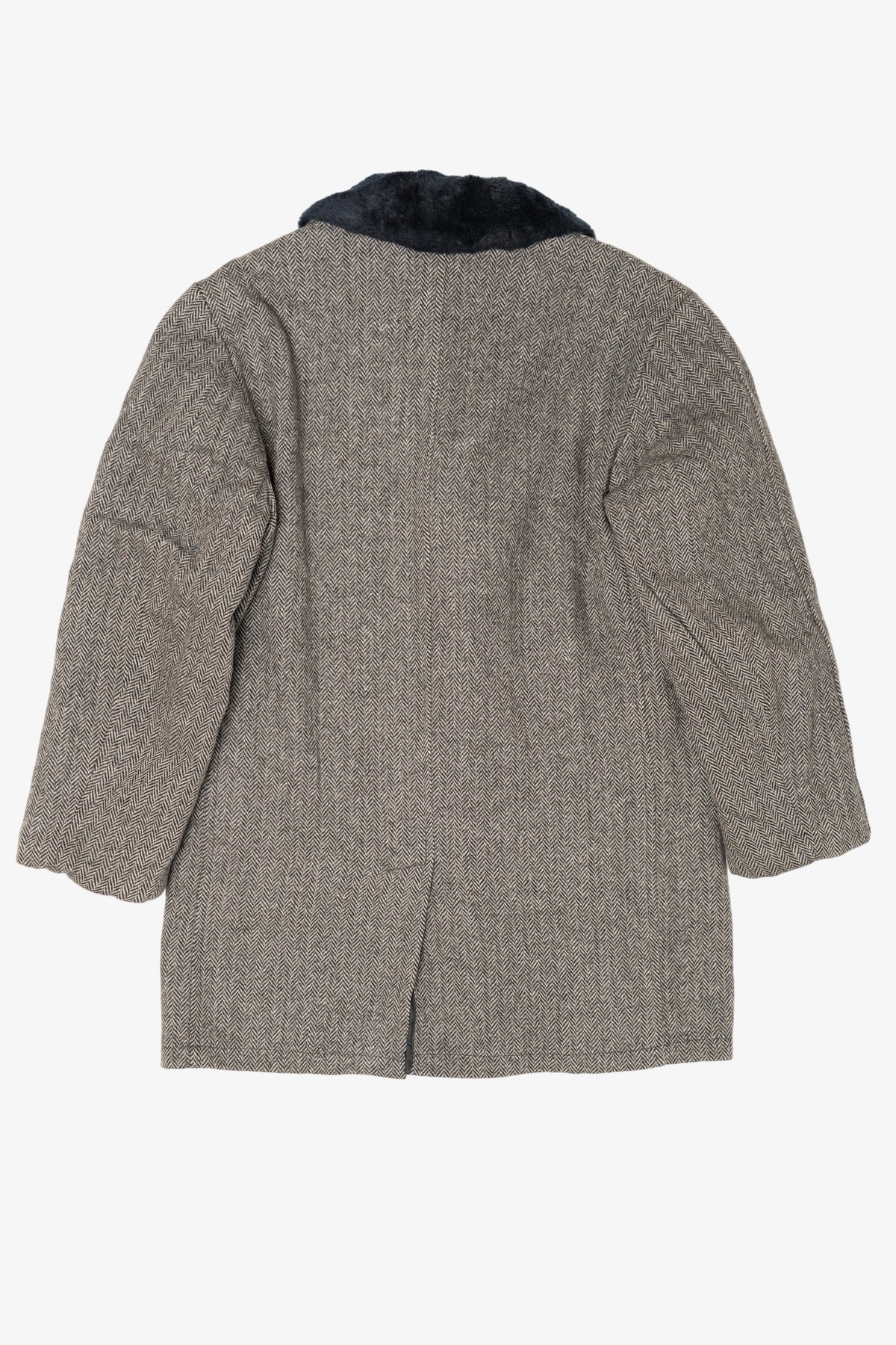 Vintage Gray Cal Craft Faux Fur Trimmed Winter Coat (1980s)