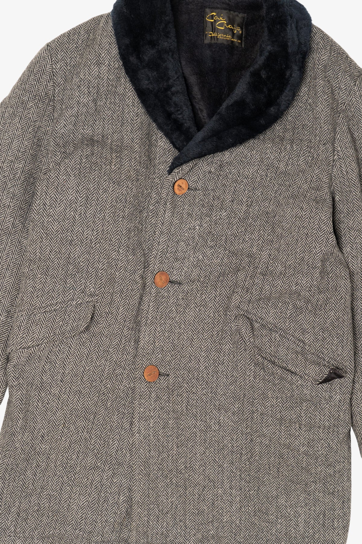 Vintage Gray Cal Craft Faux Fur Trimmed Winter Coat (1980s)