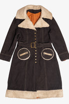 Vintage Penny Lane Shearling Trim Wool Coat (1970s)