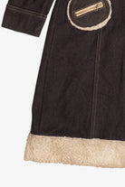 Vintage Penny Lane Shearling Trim Wool Coat (1970s)