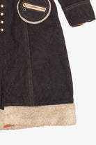 Vintage Penny Lane Shearling Trim Wool Coat (1970s)