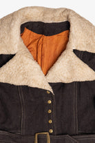 Vintage Penny Lane Shearling Trim Wool Coat (1970s)