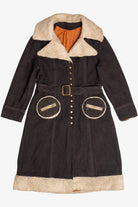 Vintage Penny Lane Shearling Trim Wool Coat (1970s)