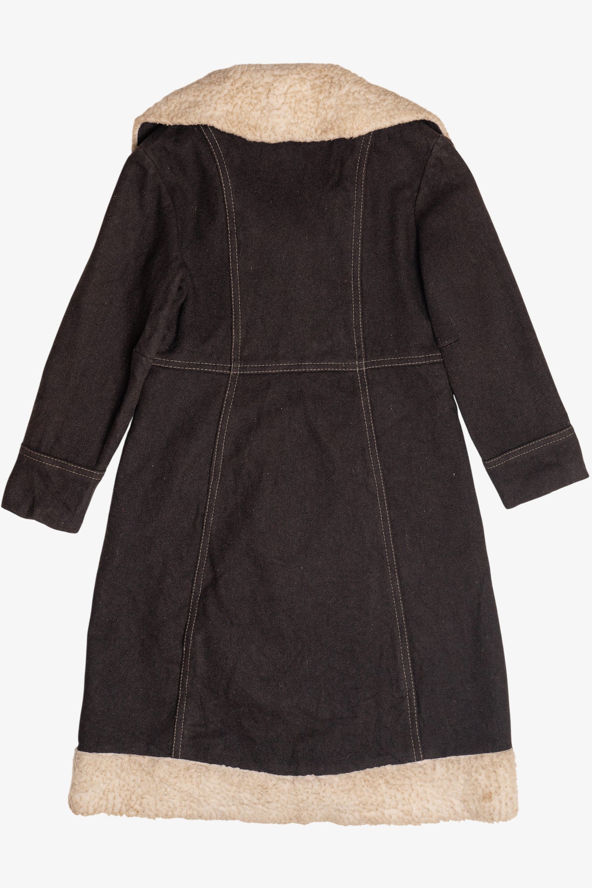 Vintage Penny Lane Shearling Trim Wool Coat (1970s)