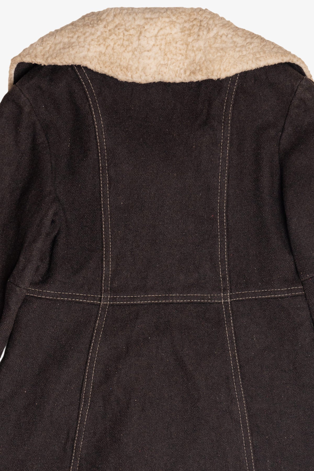 Vintage Penny Lane Shearling Trim Wool Coat (1970s)