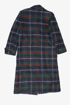 Vintage Plaid Henry White Double-Breasted Overcoat (1980s)