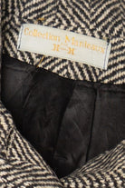 Vintage Gray Herringbone Anna Collection Union Made Long Wool Coat (1980s)