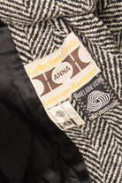 Vintage Gray Herringbone Anna Collection Union Made Long Wool Coat (1980s)