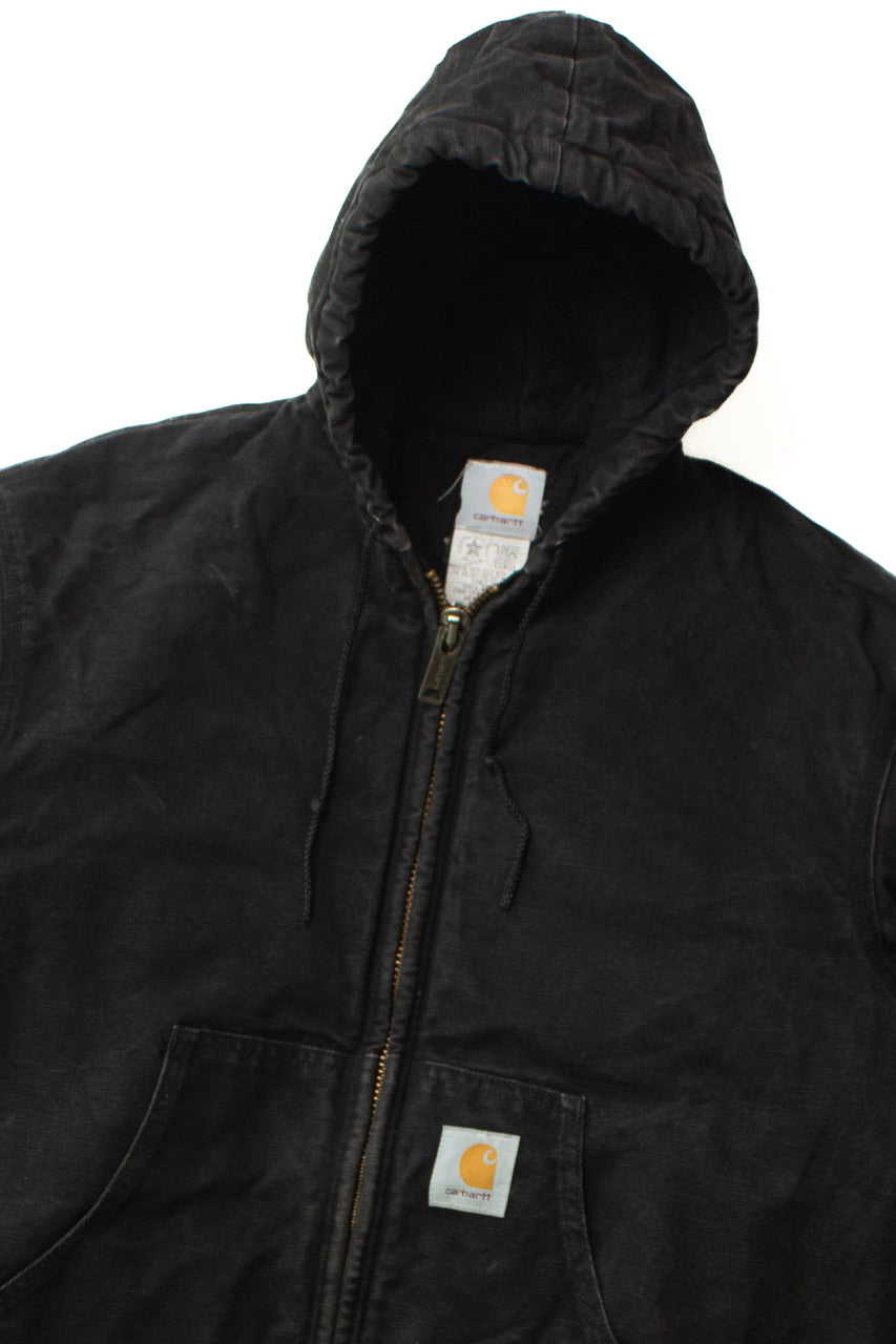 Vintage Black Hooded Carhartt Winter Jacket (1990s)