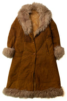 Vintage Brown Suede & Faux Fur Winter Coat (1970s)