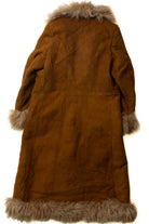 Vintage Brown Suede & Faux Fur Winter Coat (1970s)