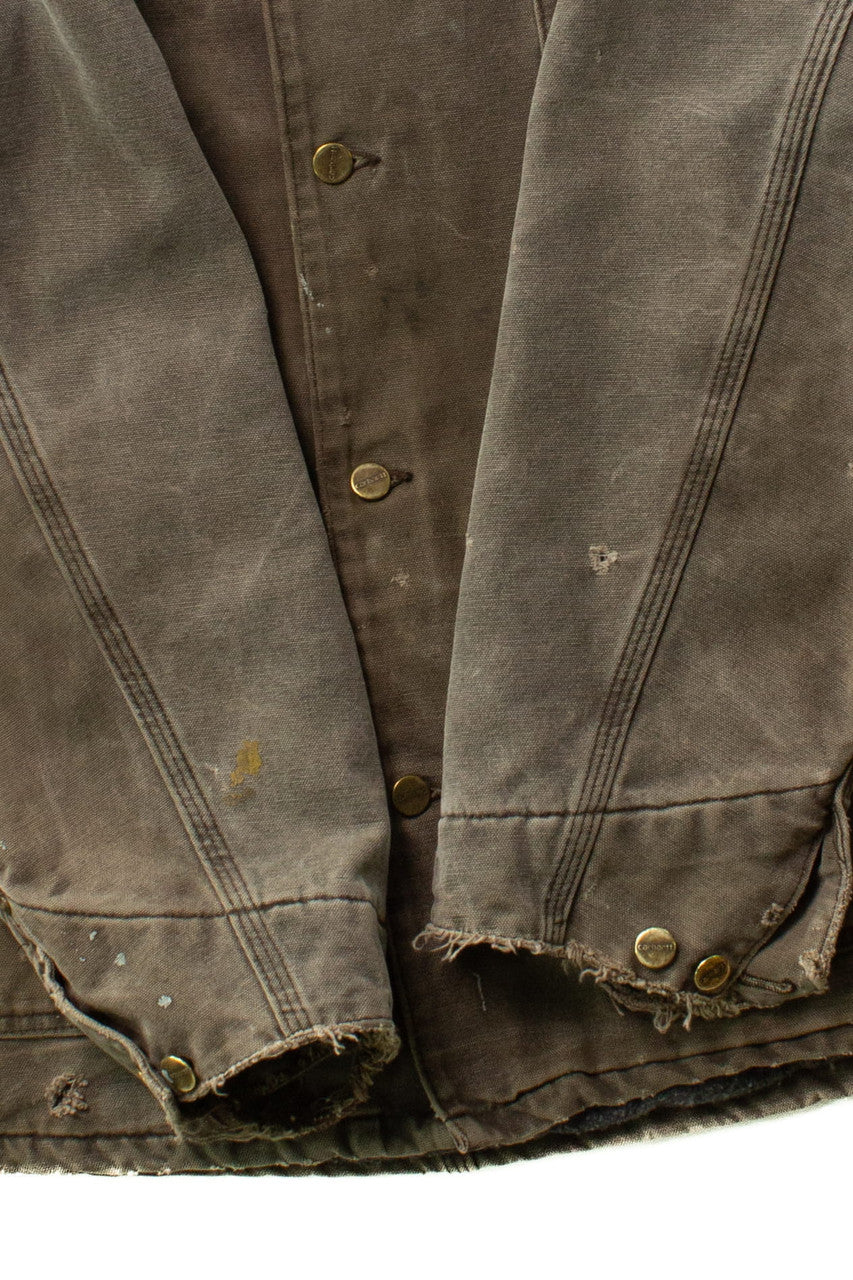 Vintage Distressed Olive Carhartt Chore Coat (1990s)