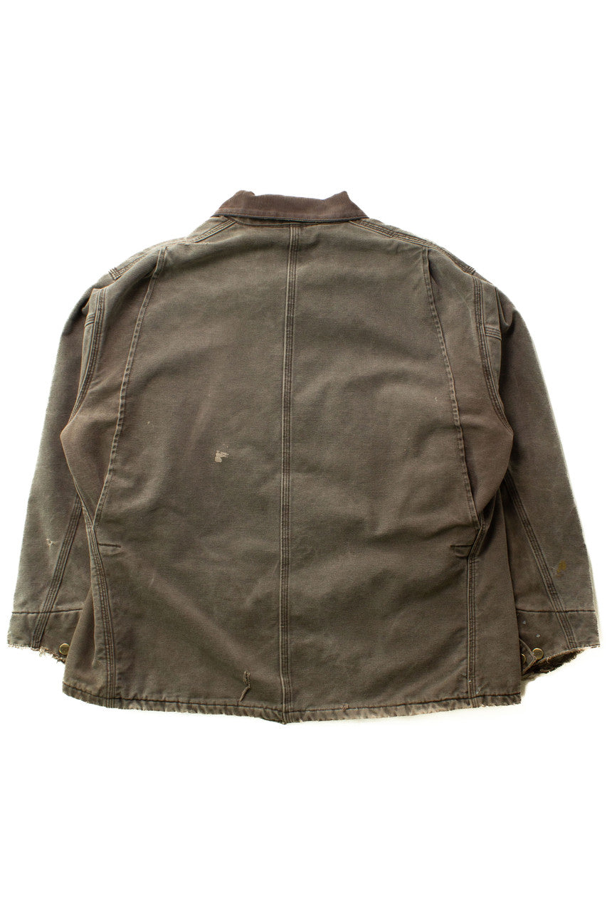 Vintage Distressed Olive Carhartt Chore Coat (1990s)
