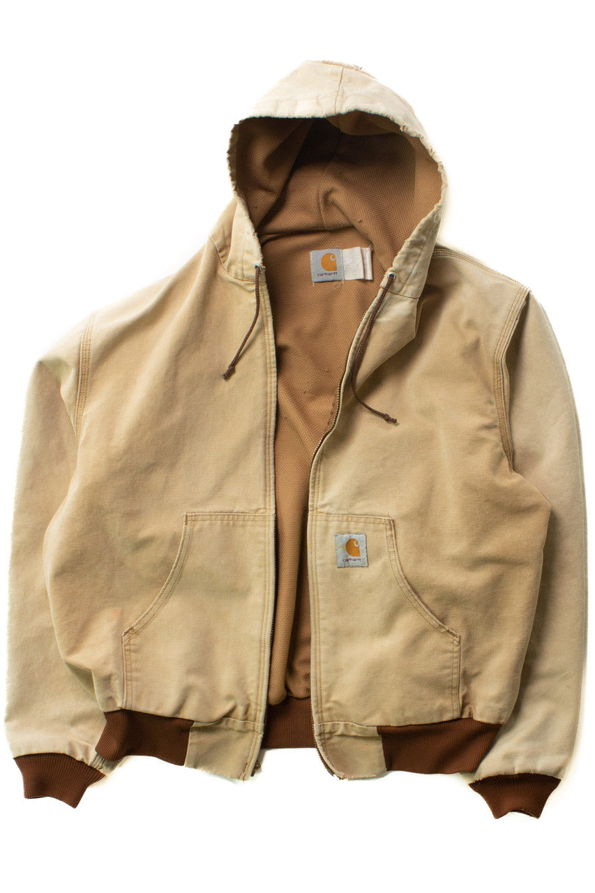 Tan Carhartt Hooded Jacket JR106 (1990s) – Ragstock