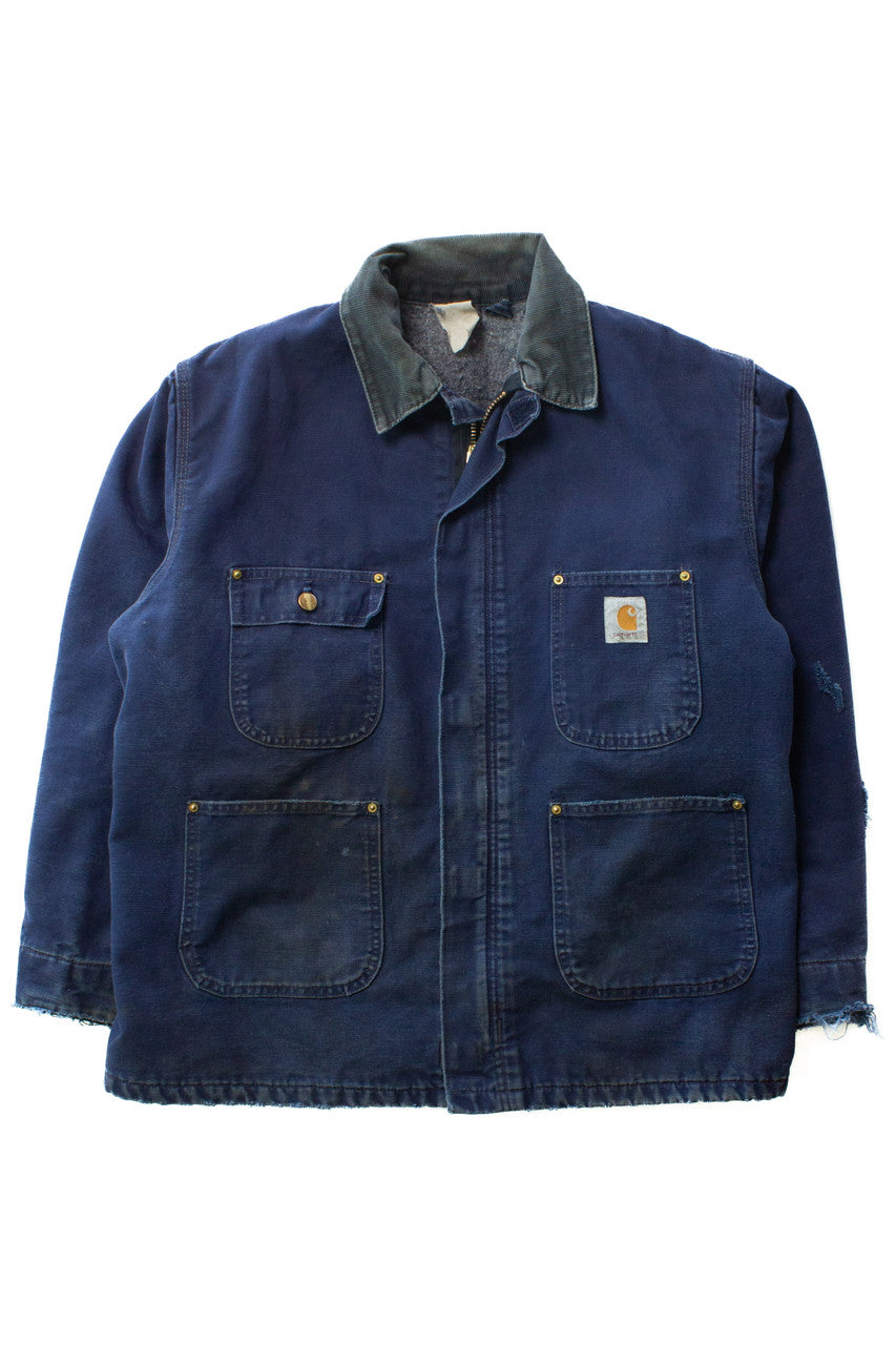 Vintage Distressed Blue Carhartt Chore Coat (1990s)