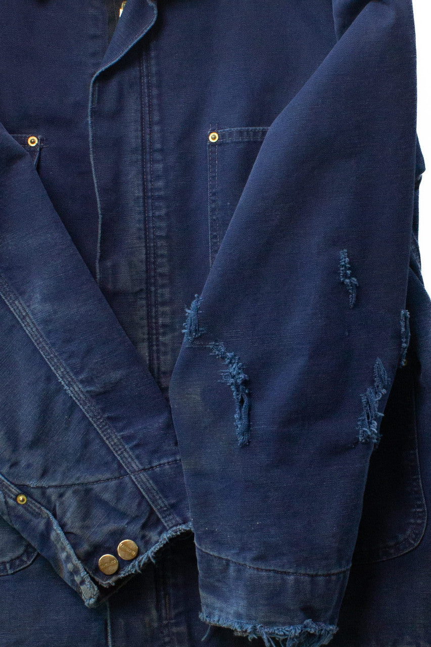 Vintage Distressed Blue Carhartt Chore Coat (1990s)