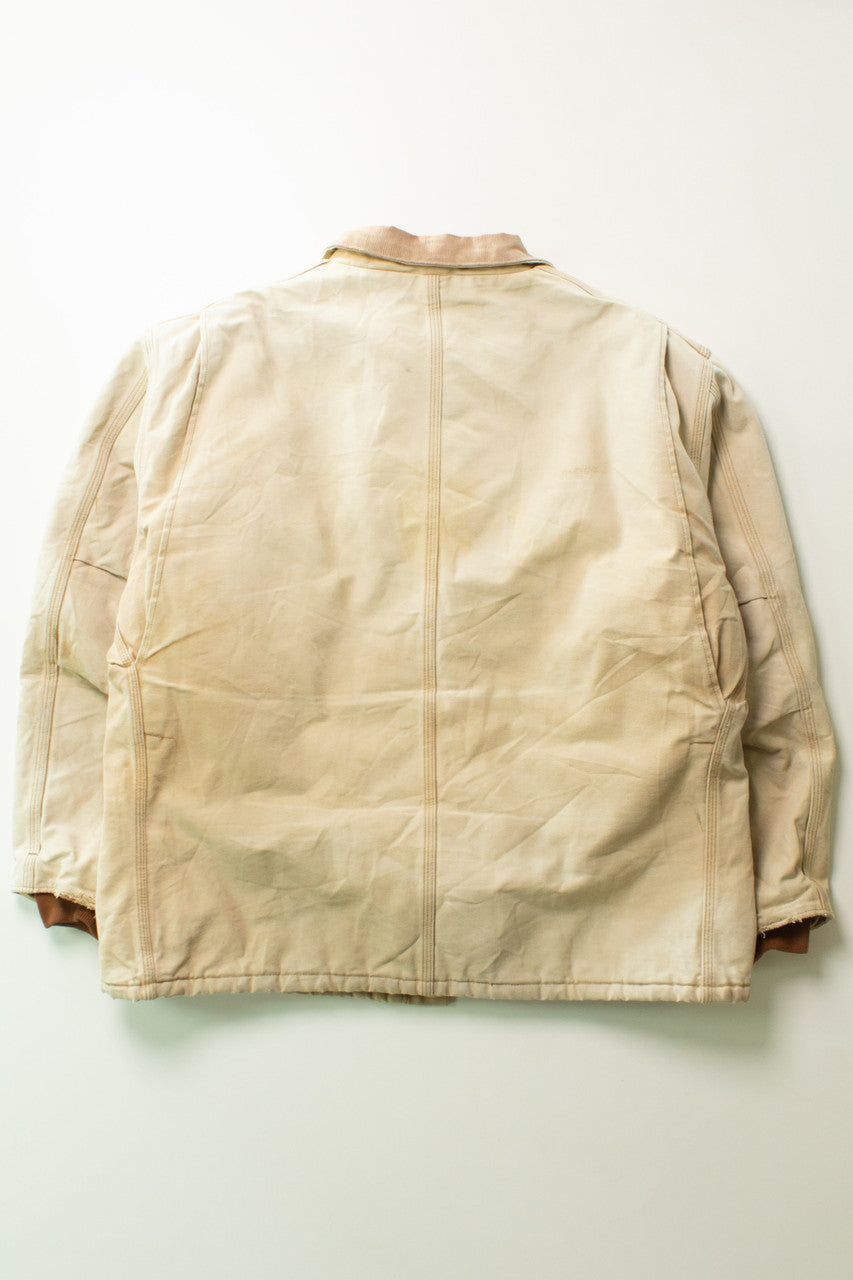 Vintage Beige Distressed Carhartt Work Jacket (1990s)
