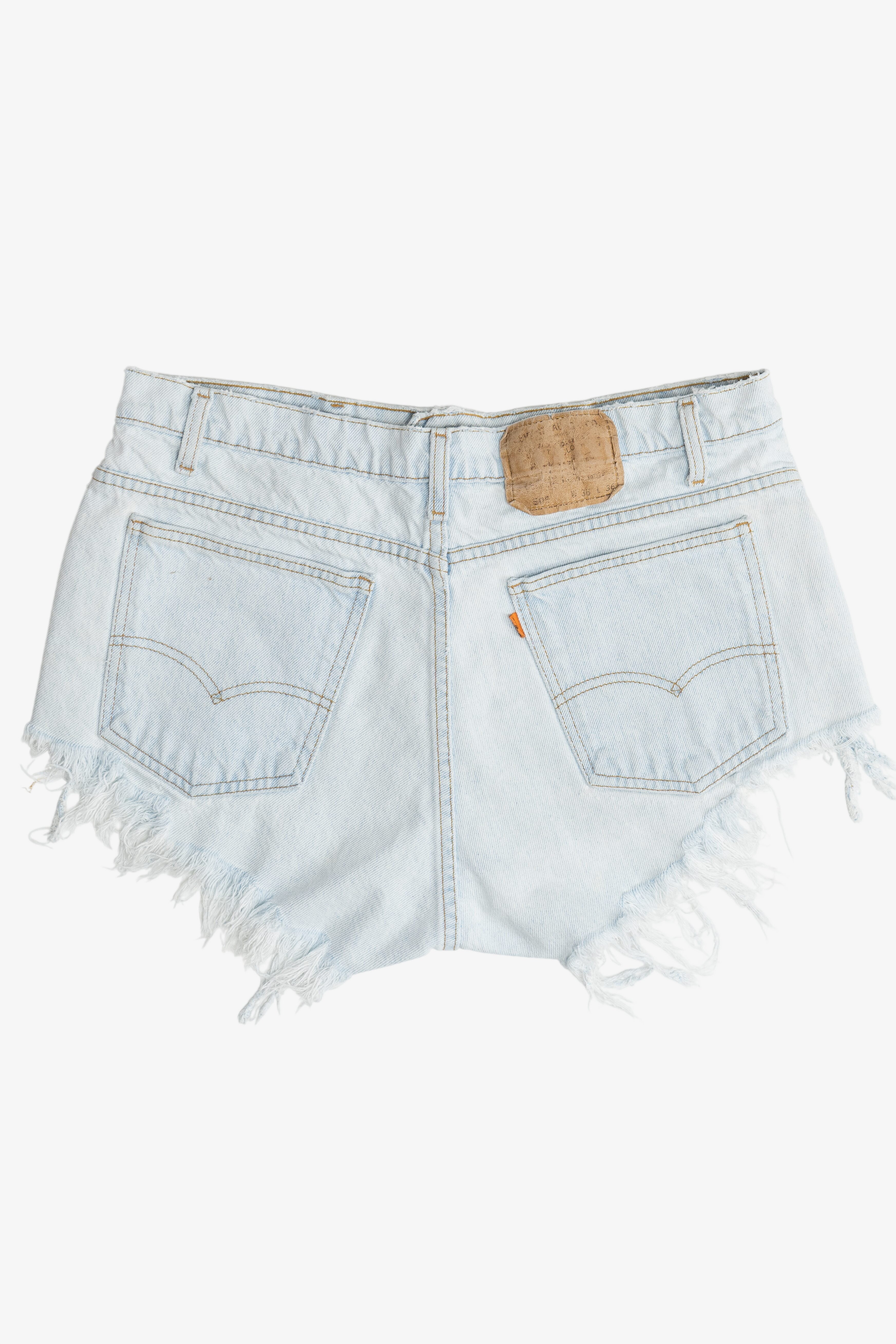 Vintage Levi's "Clearwater Beach Florida U.S.A." Embroidered Denim Cut Off Shorts (1990s)