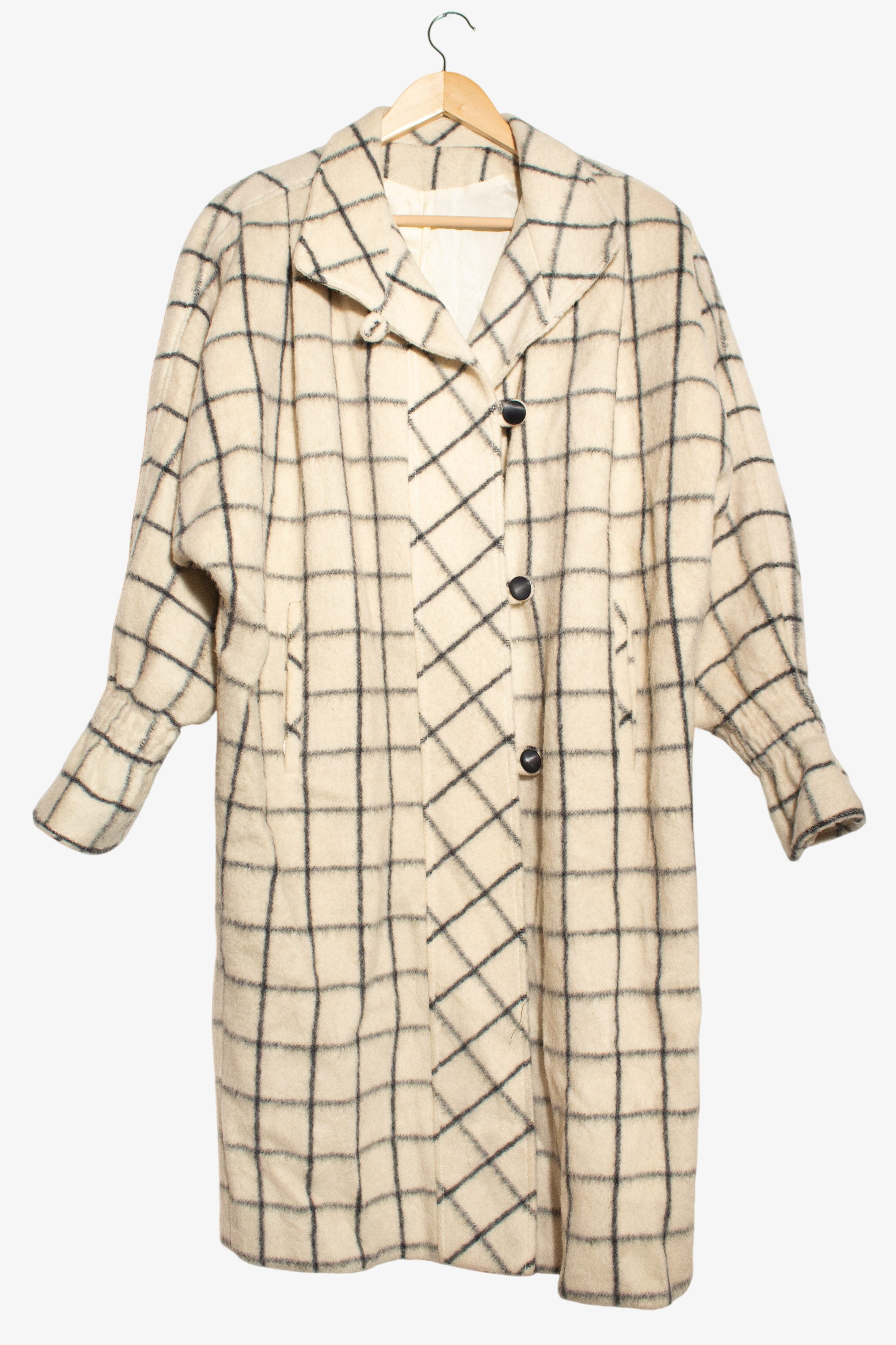 Vintage Portrait Grid Winter Coat (1980s)