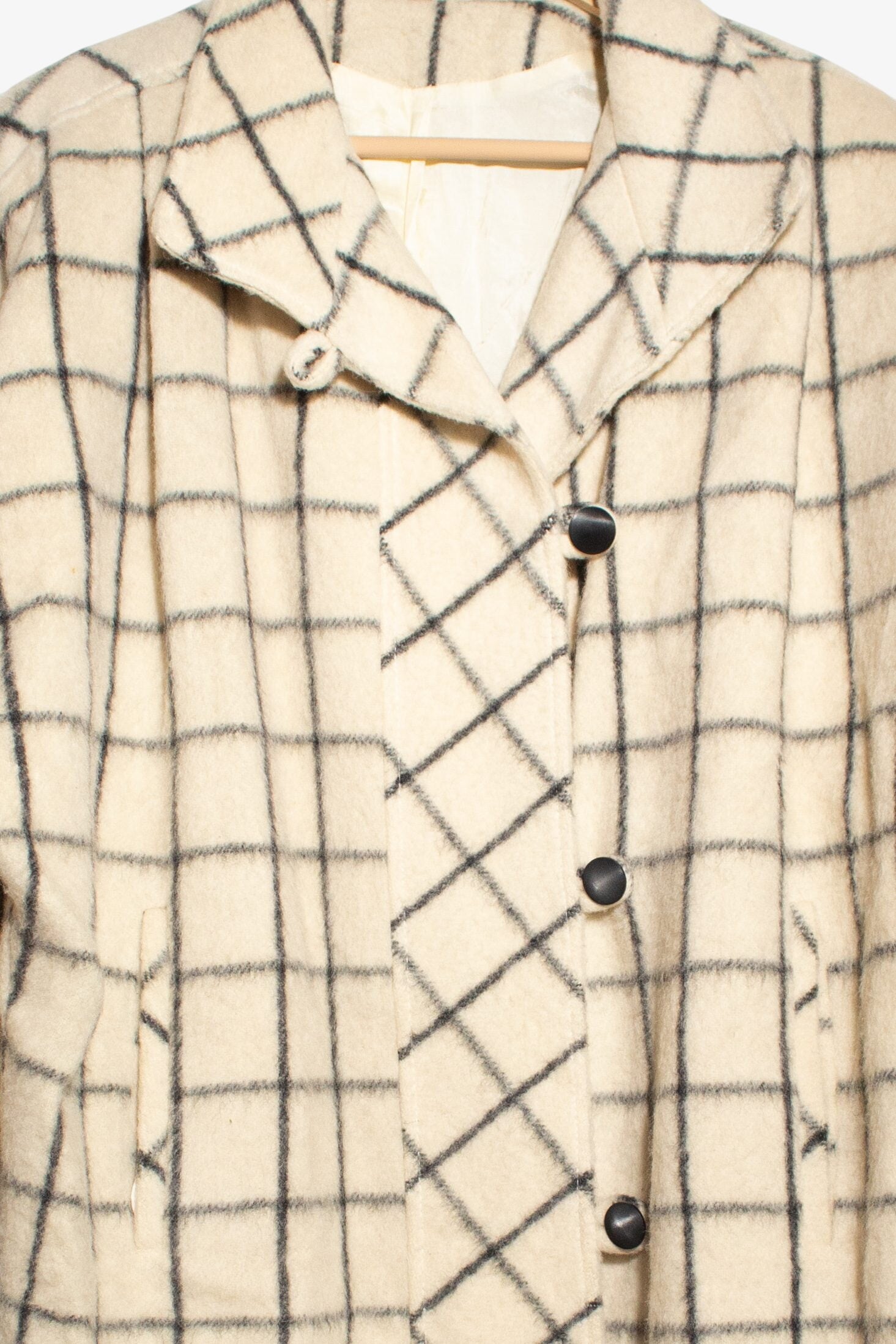 Vintage Portrait Grid Winter Coat (1980s)