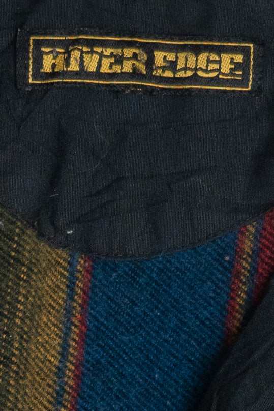 Vintage River Edge Patchwork Corduroy Detail Winter Coat (1990s)